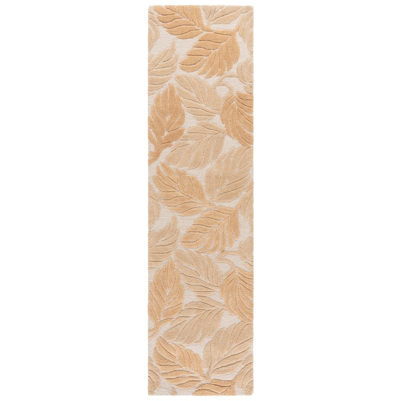 SAFAVIEH Handmade Jardin Dilbagh Wool Rug - 2'3" x 9' Runner - Beige