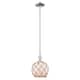 Option White Glass with Brown Rope / Polished Nickel