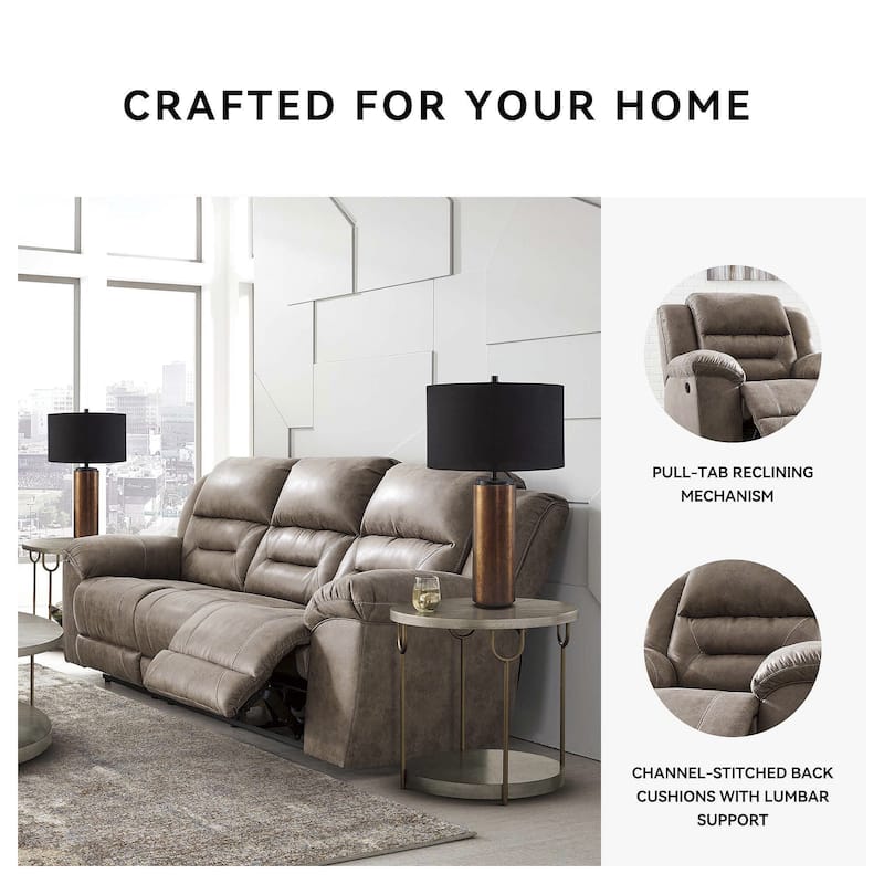 Stoneland Contemporary Reclining Sofa Fossil