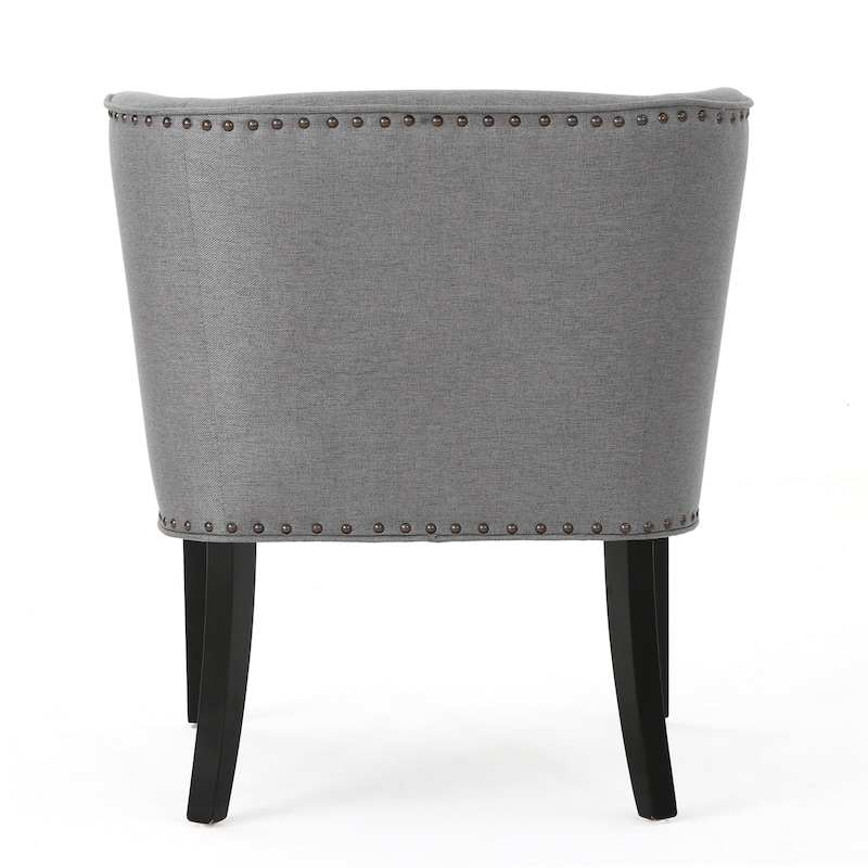 Modern 28" Accent Chair with Button Tufted Waffle Stitching and Nailheads