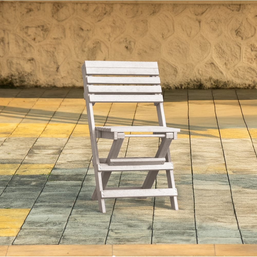 Coastal Bay Fully Assembled All-Weather Recycled HDPE Outdoor Folding Bistro Chair