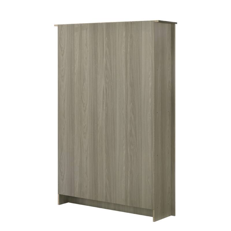 Nena Bookcase with 6 Shelves and 4 Cabinet Doors, Gray Wood 71 Inch