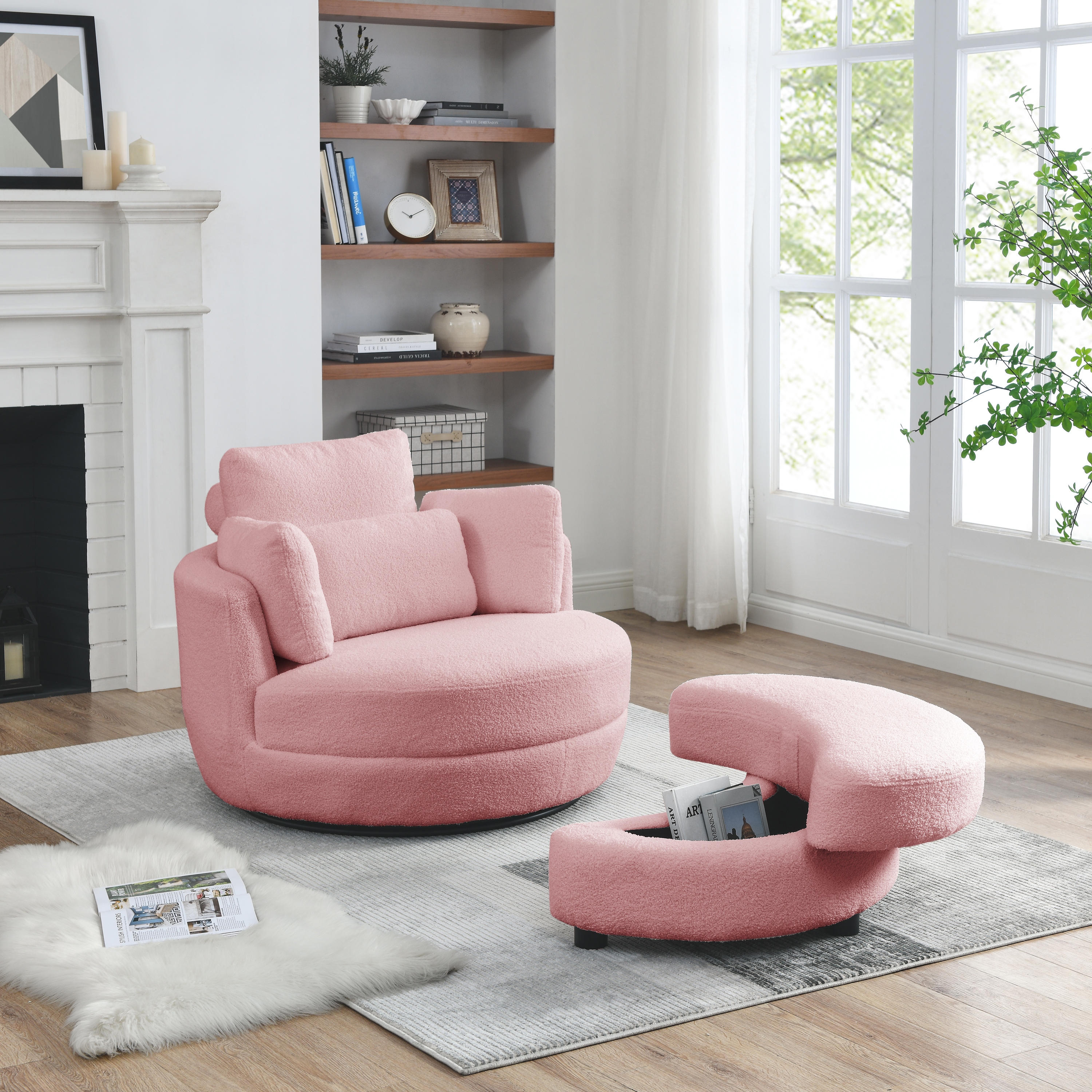 Pink best sale oversized chair