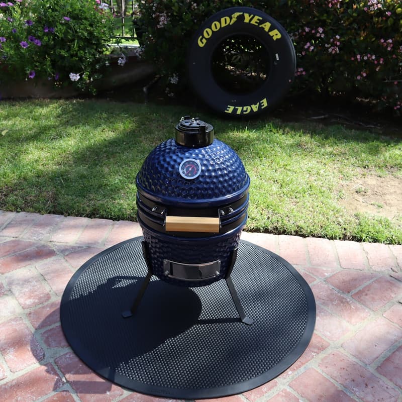 Rubber-Cal Rubber "BBQ Under Grill Mat" - 5mm x 32" Diameter Round Mat - 32in Diameter