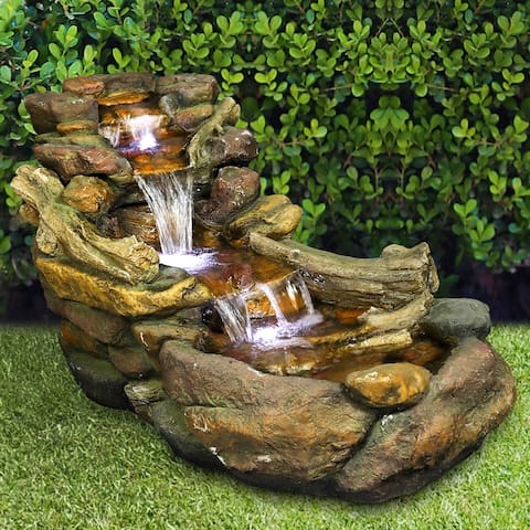 Outdoor Water Fountain Natural Looking Rock/Soothing Sound for Patio