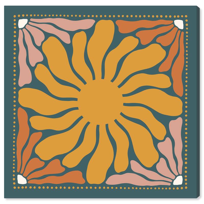 Wynwood Studio Canvas Abstract Felt Sun Petals Gold and Ochre Modern & Contemporary Wall Art Canvas Print - 30 x 30