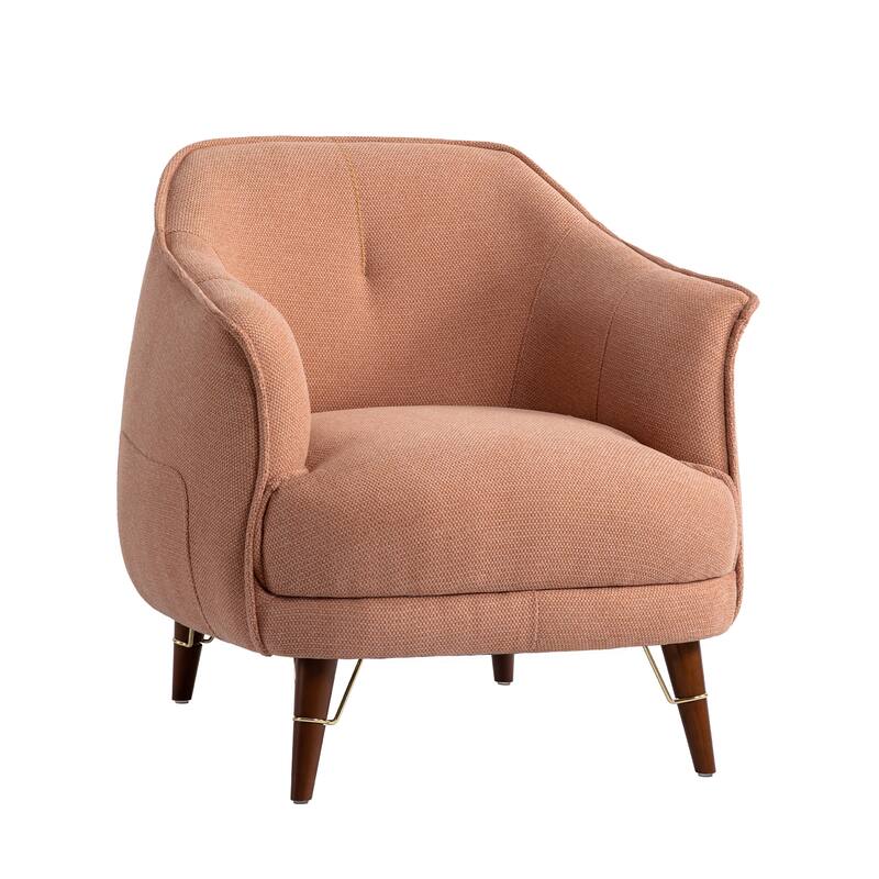 XINMICS Mid-Century Modern Accent Chair, Tufted Upholstered Armchair for Living Room, Bedroom, Set of 1