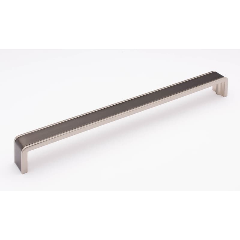 Sietto Fusion 12 Inch Center to Center Handle Cabinet Pull - Gunmetal / Satin Nickel