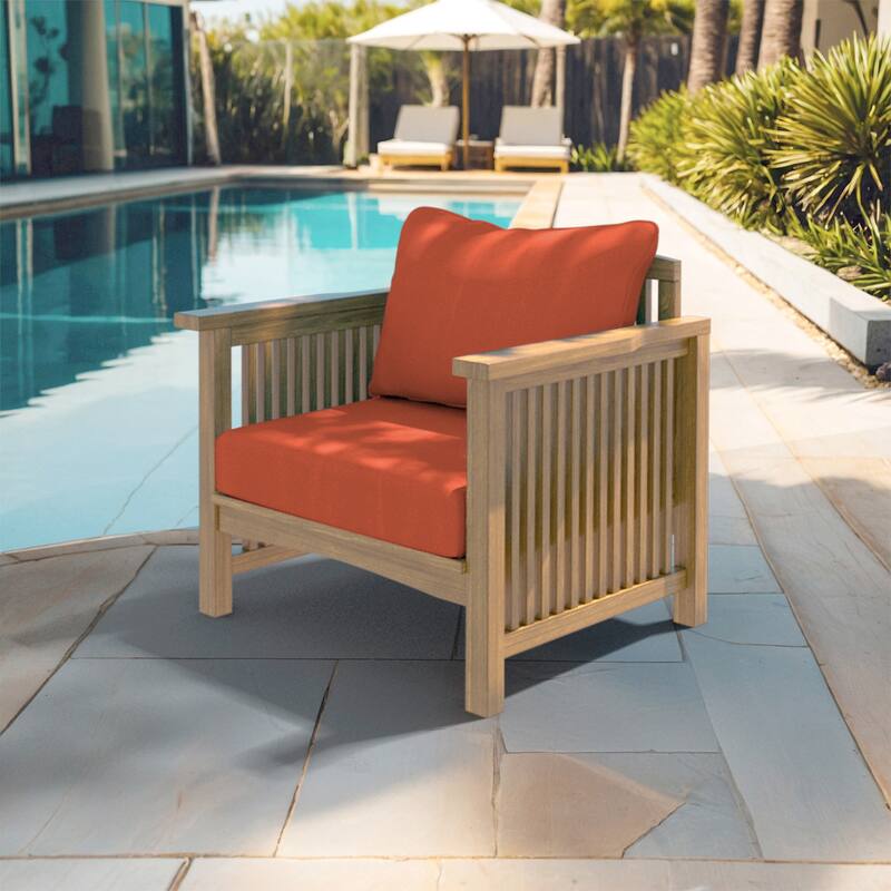 California Umbrella Outdoor Deep Seat Cushion Set, 24" x 48", Sunbrella Fabric, Densified Fiber Fill