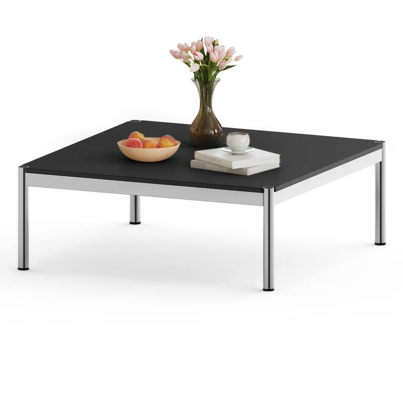 39inch Coffee Table Square Tea Table Polished Stainless Steel