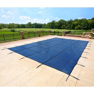 Blue Rectangular In-ground Pool Safety Cover