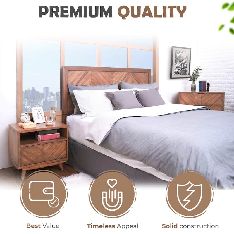 NPD Furniture Piero Chevron Queen Headboard