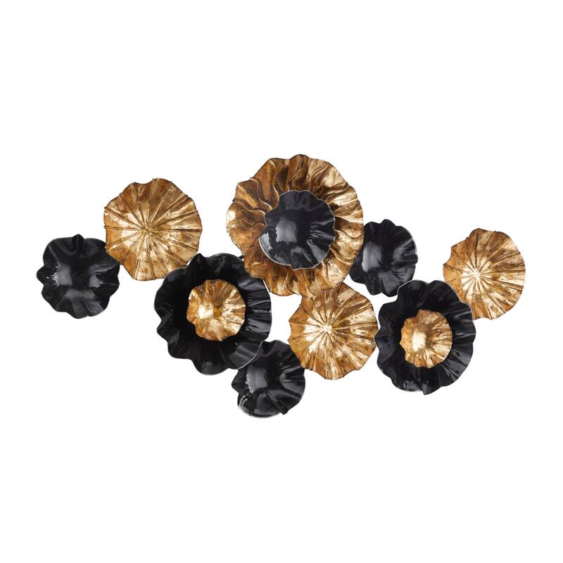 CosmoLiving by Cosmopolitan Gold Metal Plate Home Wall Decor with Textured Pattern