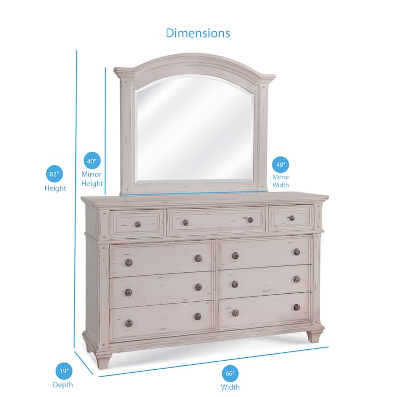 Harbor Point Vintage 9-Drawer Dresser and Optional Mirror