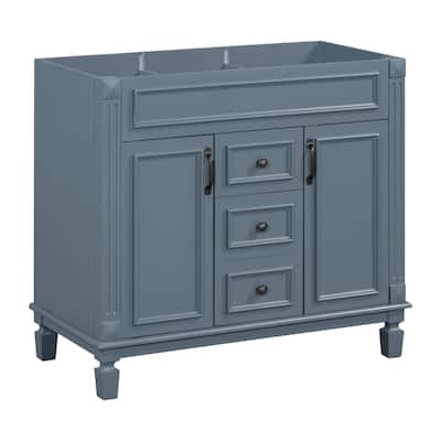 Roomfitters 36 Inch Bathroom Vanity without Sink, Freestanding Cabinet with 2 Soft Closing Doors and 2 Drawers