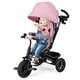 preview thumbnail 1 of 26, Gymax 4-in-1 Baby Tricycle Toddler Trike w/ Reversible Seat Canopy & Pink