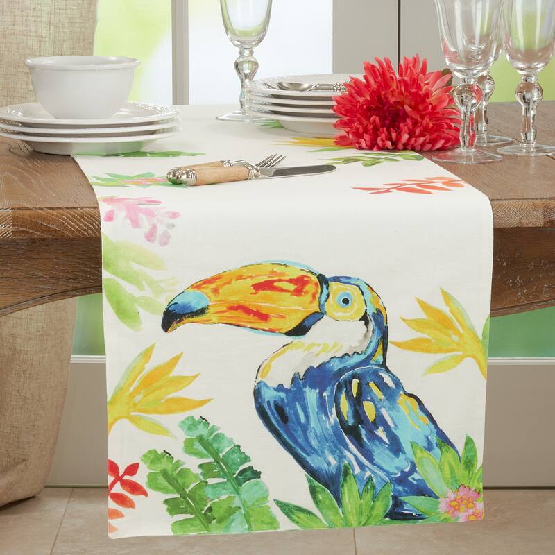 Table Runner With Toucan Design