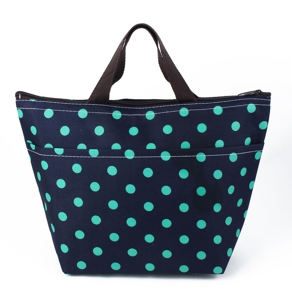 Shop Travel Zipper Dot Pattern Insulated Cooler Lunch Carry Tote Bag Picnic Box - On Sale - Free ...