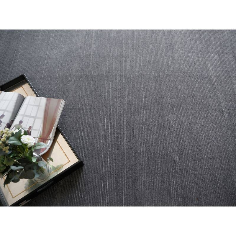 Pavia Modern Handmade Silky Nylon in Gray Area Rug