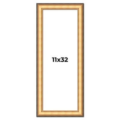 11x32 Frame Gold Plein Aire Solid Wood Picture Frame Width 2 Inches |