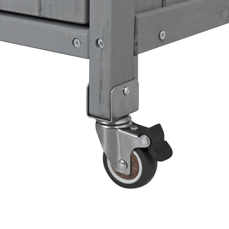 Portable Foldable Outdoor Kitchen Cart with Storage Cabinet and Lockable Wheels