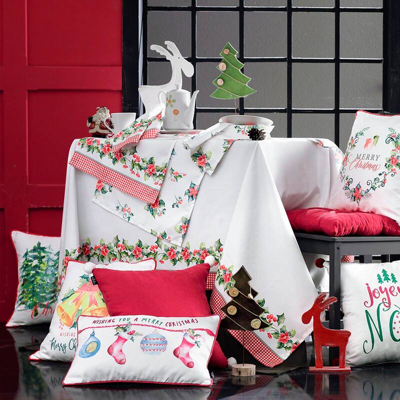 Decorative Christmas Trees Single Throw Pillow Cover Square