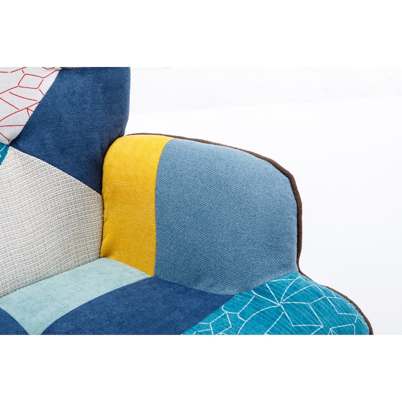 Modern Patchwork Accent Chair for Living Room Bedroom Studio