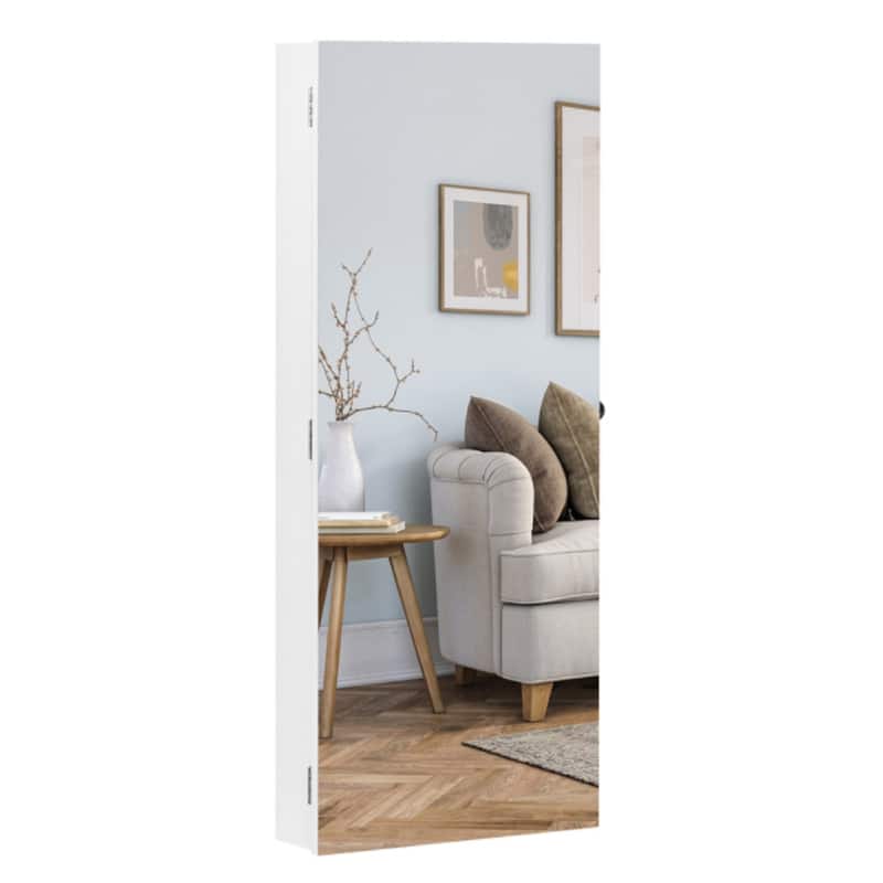 The Whole Surface PVC Film Wall Hanging Door With Lock Jewelry Cabinet Fitting Mirror Cabinet
