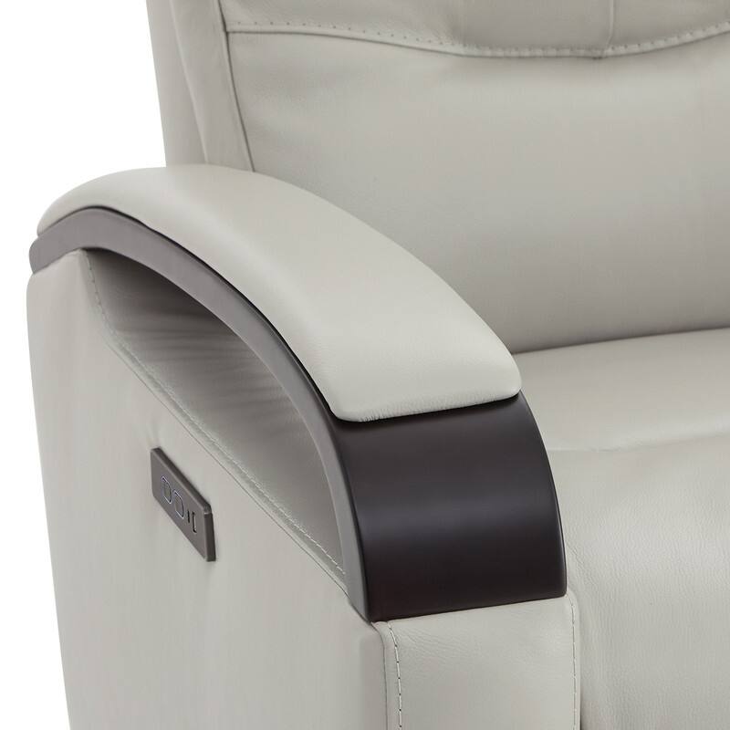 Spruce & Spring Regan Leather Power Recliner Swivel Glider Rocker with Power Headrest