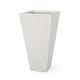 preview thumbnail 17 of 20, Ella Outdoor Modern Cast Stone Planter by Christopher Knight Home 13.00" L x 13.00" W x 24.75" H - Matte White