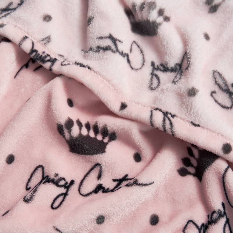 Juicy Couture Crown Script 50" x 70" Plush Throw