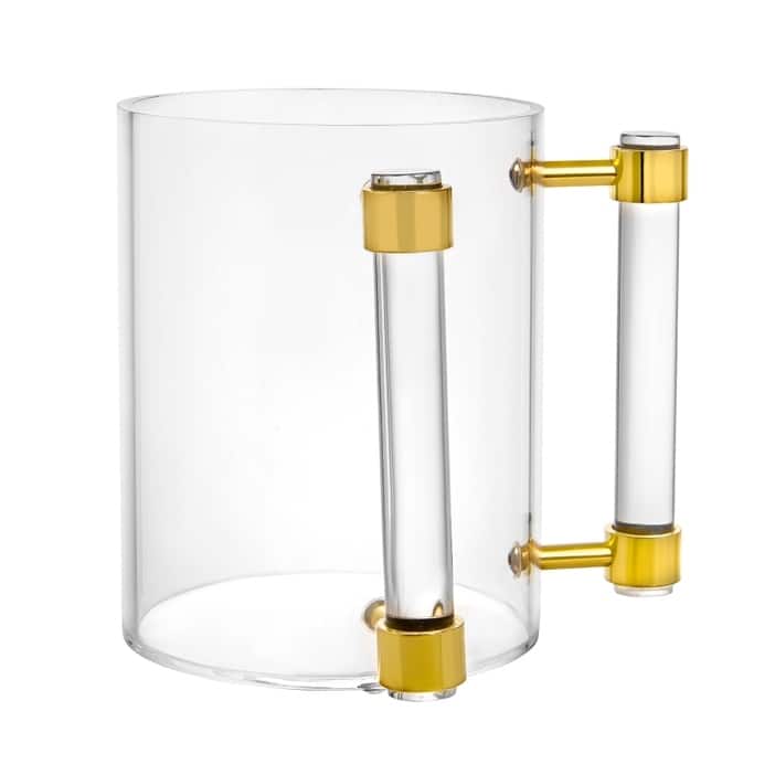 Acrylic Wash Cup with White/Clear/Marble/Black Handles - Clear Handles