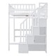 preview thumbnail 13 of 17, Full Size Wooden Loft Bed with Bookshelf,Drawers,Desk,and Wardrobe,Multifunctional Loft Bed