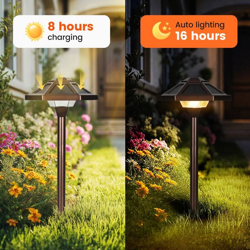 FKHouse Aluminum Alloy Warm White Solar LED Waterproof Path Light