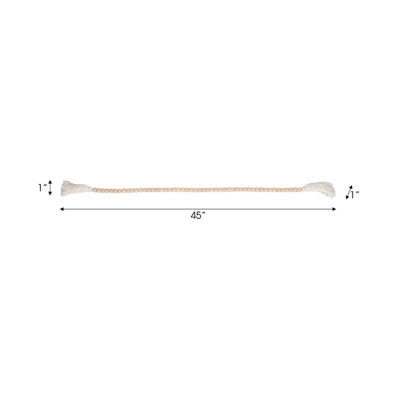 45"Lx1" Diameter Wood Beads, Bohemian Macrame Wall Decor and Home Accent for Living Rooms, Bedrooms - 45" x 1" x 1"