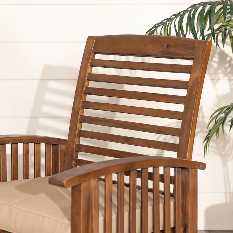 Walker Edison Surfside 5-piece Acacia Wood Outdoor Dining Set - 60 x 34 x 30h