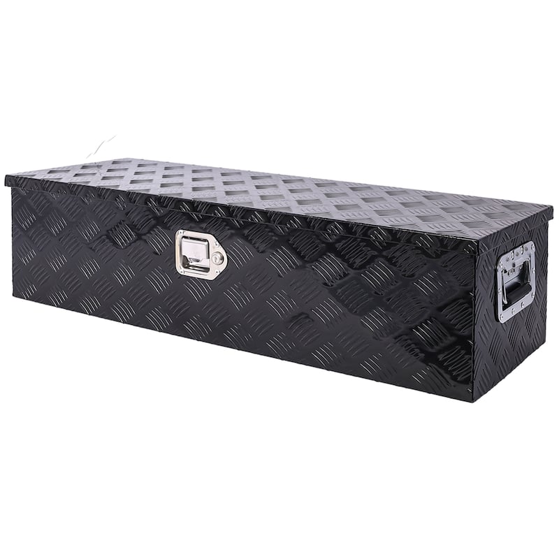 Outdoor Aluminum Trailer Pickup Storage Tool Box with Lock Keys Bed
