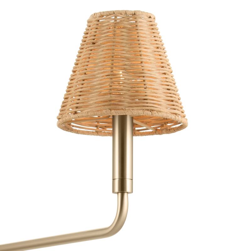 Kichler Lighting Bekah 38 Inch 5 Light Chandelier with Handwoven Rattan Shade in Champagne Bronze