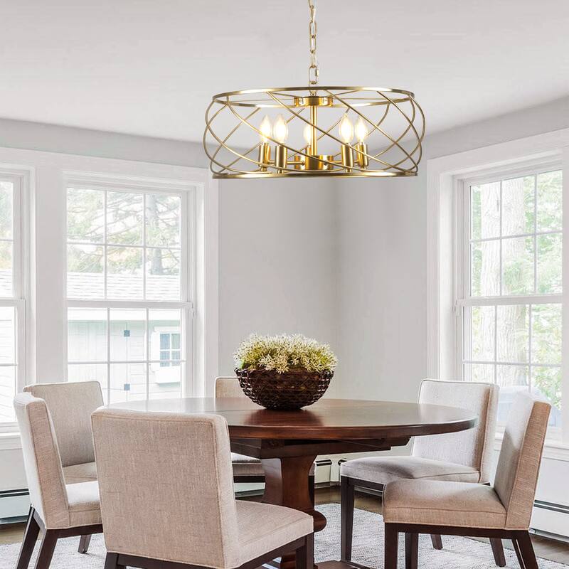 CurveCurio Elegant 20" Black Industrial Cage Chandelier with Adjustable 70" Chain for Modern Dining Spaces - 20" * 20" * 10"
