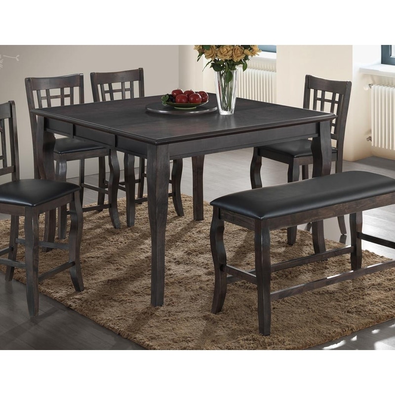 Best Master Furniture Brown Wood Square Counter Height Table Overstock 25559492 Dark Cherry