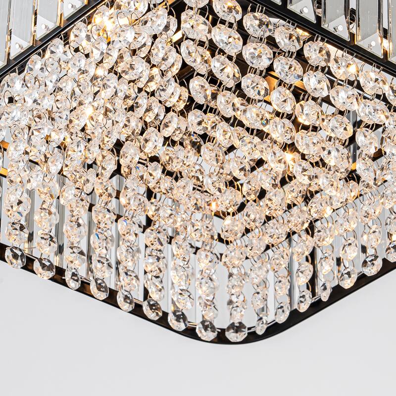 Modern Glam 4-Light Crystal Flush Mount Ceiling Light