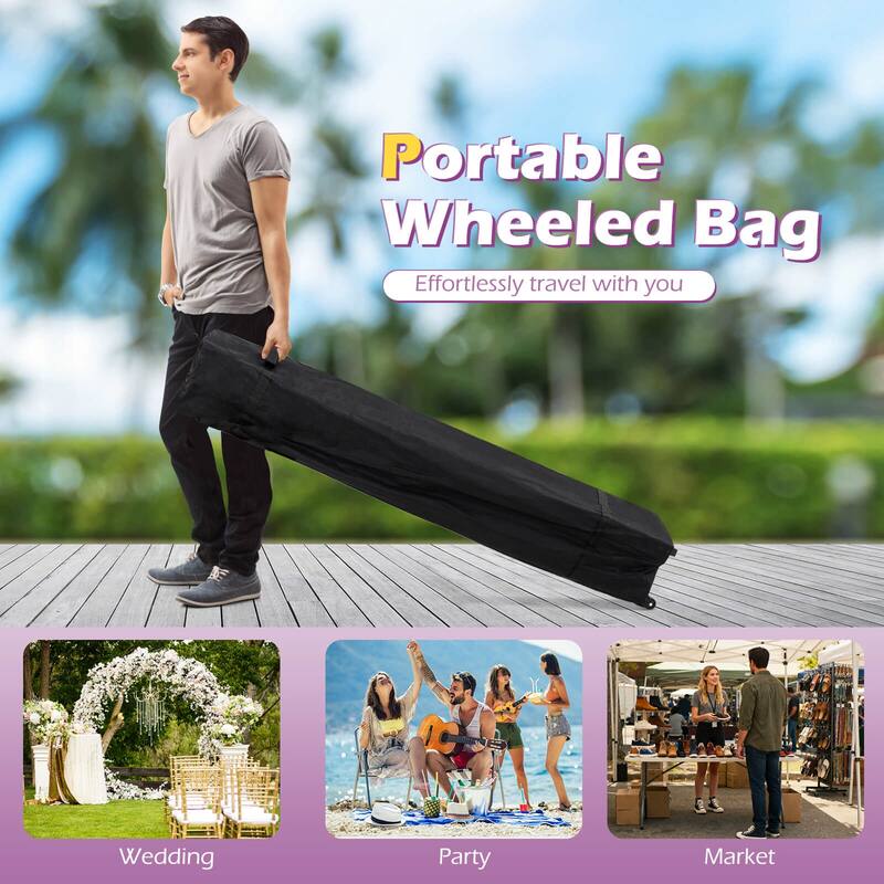 Costway 10 x 10 FT Pop up Canopy Tent with 4 Removable Sidewalls,