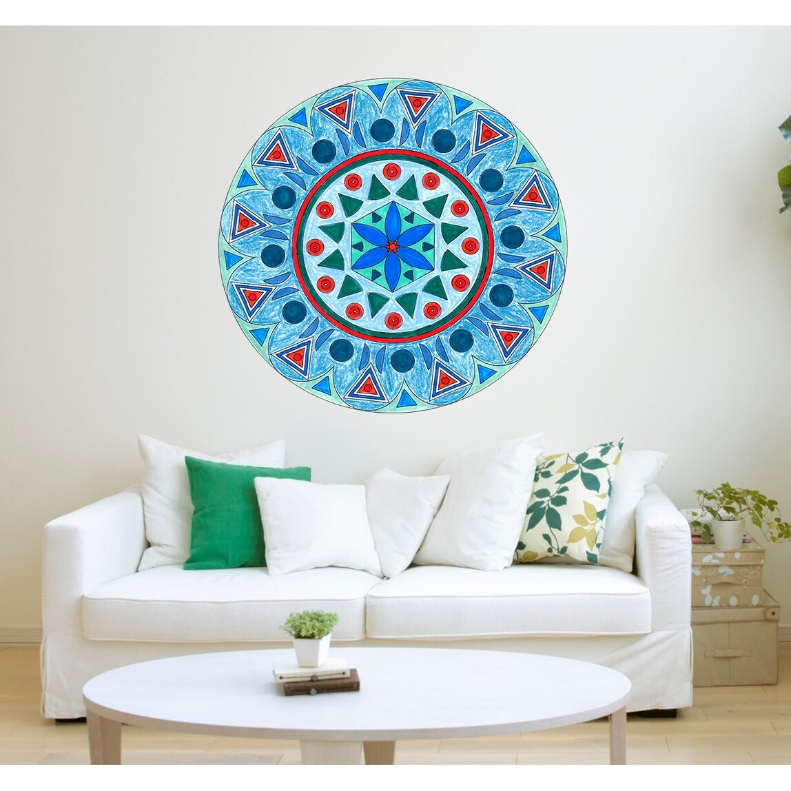 Hand drawn Mandala Wall Decal, Hand drawn Mandala Wall-image