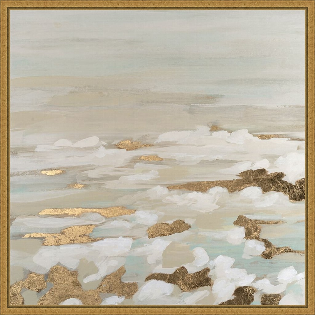 Amanti Art Gilded Surf I by June Erica Vess Framed Canvas Wall Art Print - Sylvie Gold
