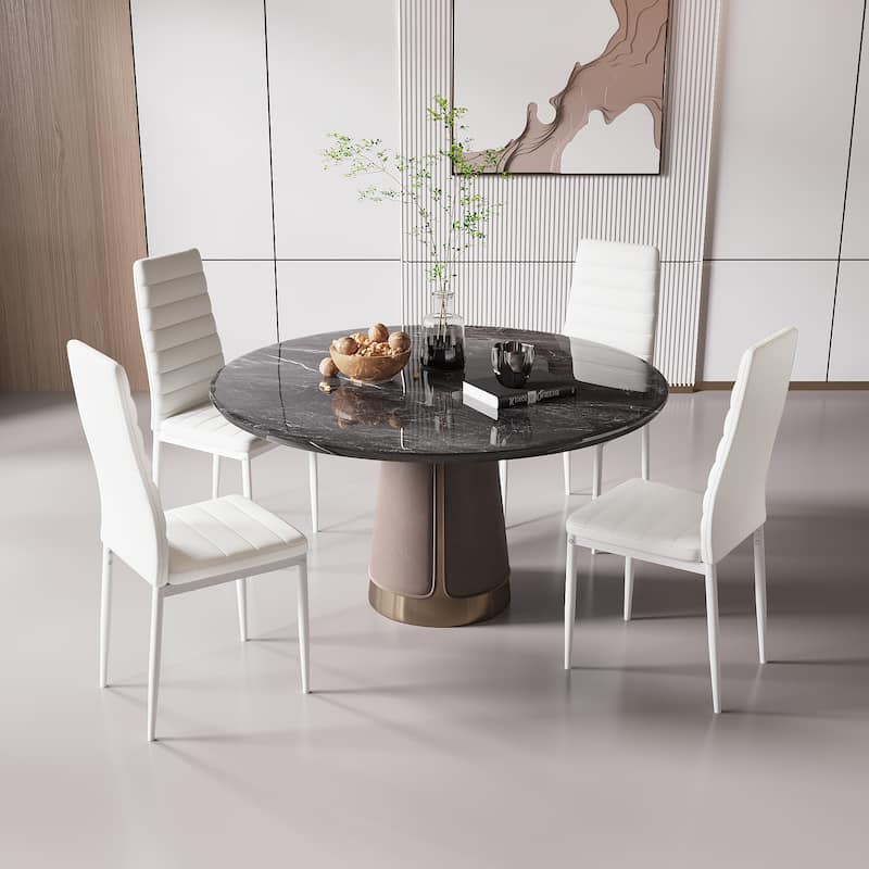 Modern Faux Leather Upholstered Dining Chair (Set of 4)