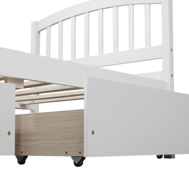 Modern Twin Wood Bed Frame with Two Drawers for Storage, Durable Construction, Stylish Design