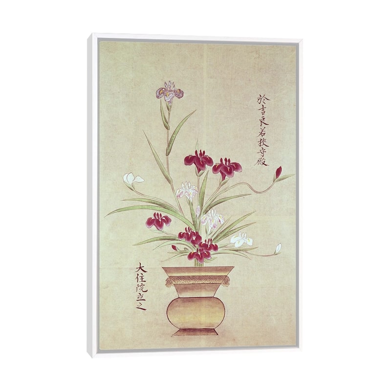 iCanvas "Orchids " by Japanese School Framed Canvas Print - White - 26x18