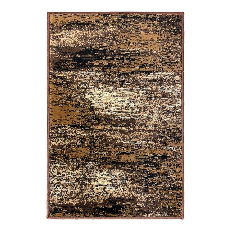 Allstar Exclusive Modern Brush Streak Pattern Area Rug - 2x3 - Chocolate