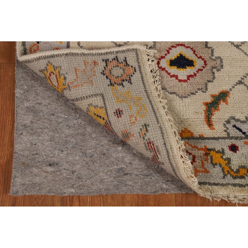 Floral Oushak Indian Foyer Rug Handmade Wool Carpet - 2'7"x 5'1"