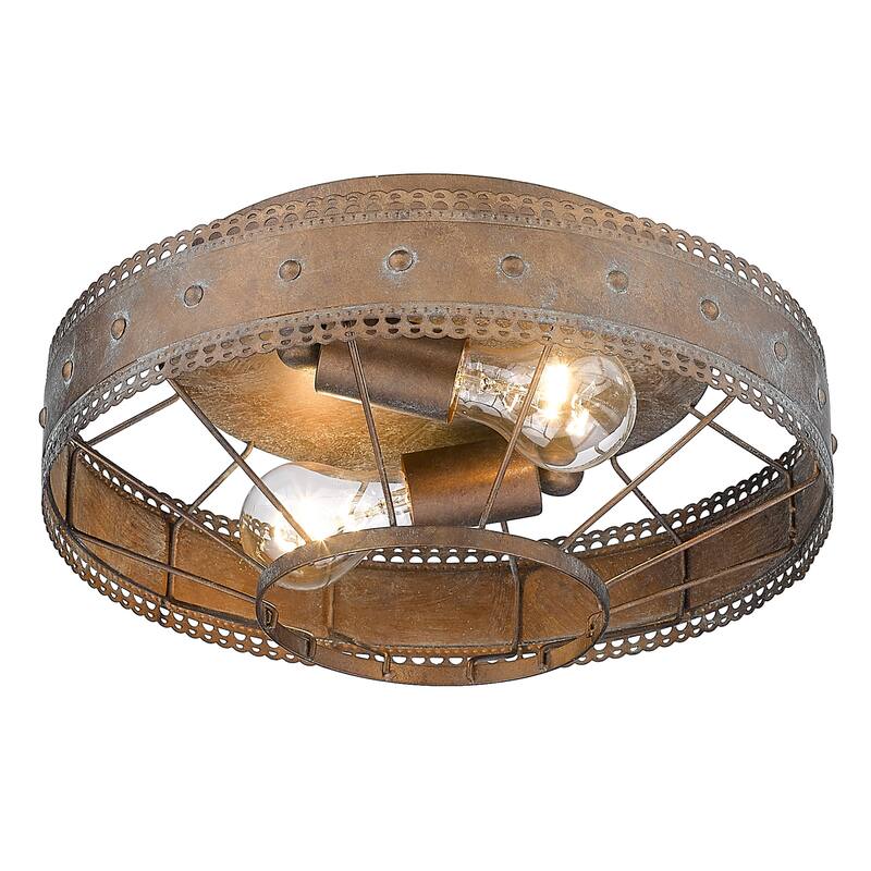 Ferris Flush Mount - Copper Patina